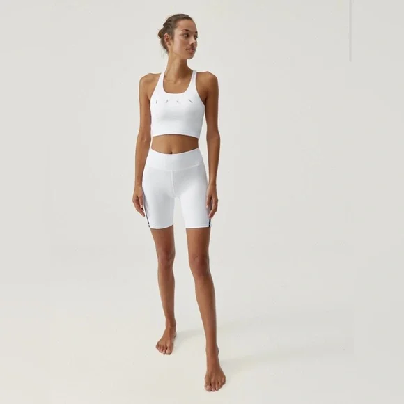 Born Living Yoga White Leggings with Black Accents size L - Picture 2 of 7